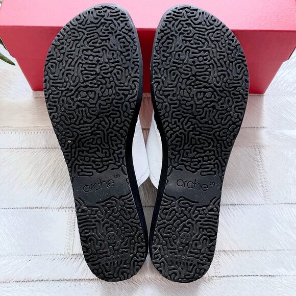 Arche Aurane Leather Slide Sandals in White/Black Size 9.5 - Picture 9 of 11